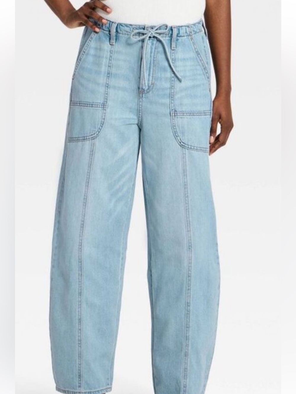 Universal Threads NWT 00 (2 good) Wide-Leg tie belt seamed pockets denim Jeans